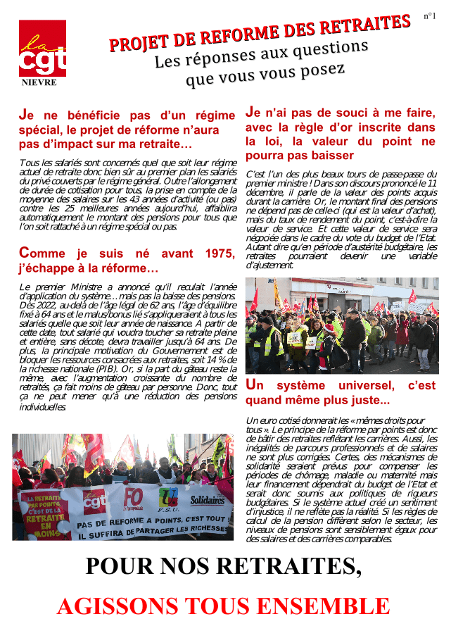 PROJET DE REFORME DES RETRAITES – LES REPONSES AUX QUESTIONS QUE VOUS ...