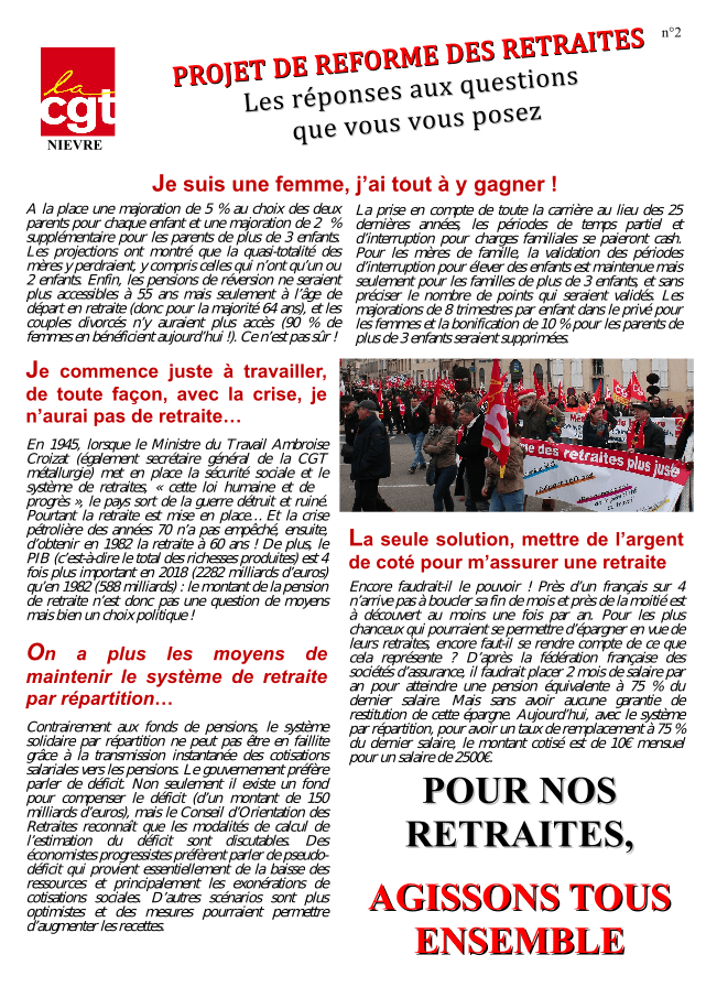 PROJET DE REFORME DES RETRAITES – LES REPONSES AUX QUESTIONS QUE VOUS ...