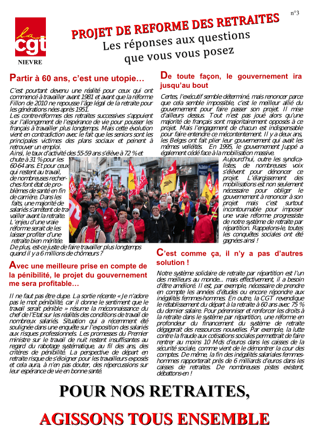 PROJET DE REFORME DES RETRAITES – LES REPONSES AUX QUESTIONS QUE VOUS ...